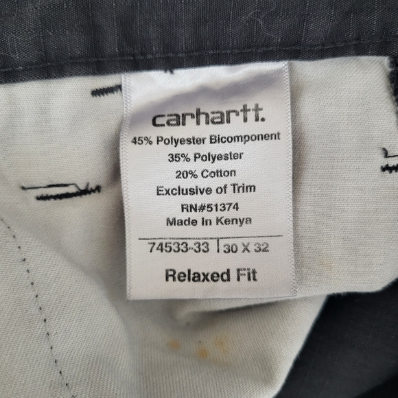 Carthartt Dark Grey Relaxed Fit Mens Casual Work Pocket Pants size 30 - Picture 9 of 12